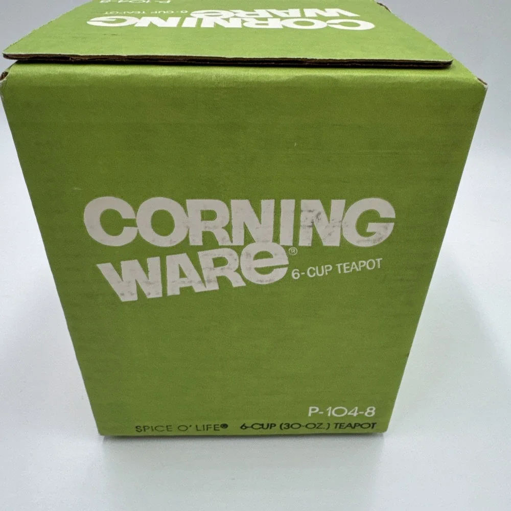 Vintage Corning Ware Spice O' Life 6 Cup Teapot P-104-8 NOS Sealed Box